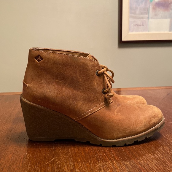 Sperry Top-sider Harlow Leather Wedge Bootie US 7.5 - Picture 3 of 10